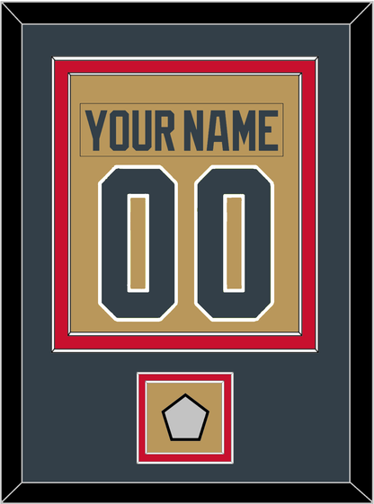 Vegas Nameplate & Number (Back) Combined, With 2023 Stanley Cup Finals Patch - Alternate Gold - Signature Tier 3