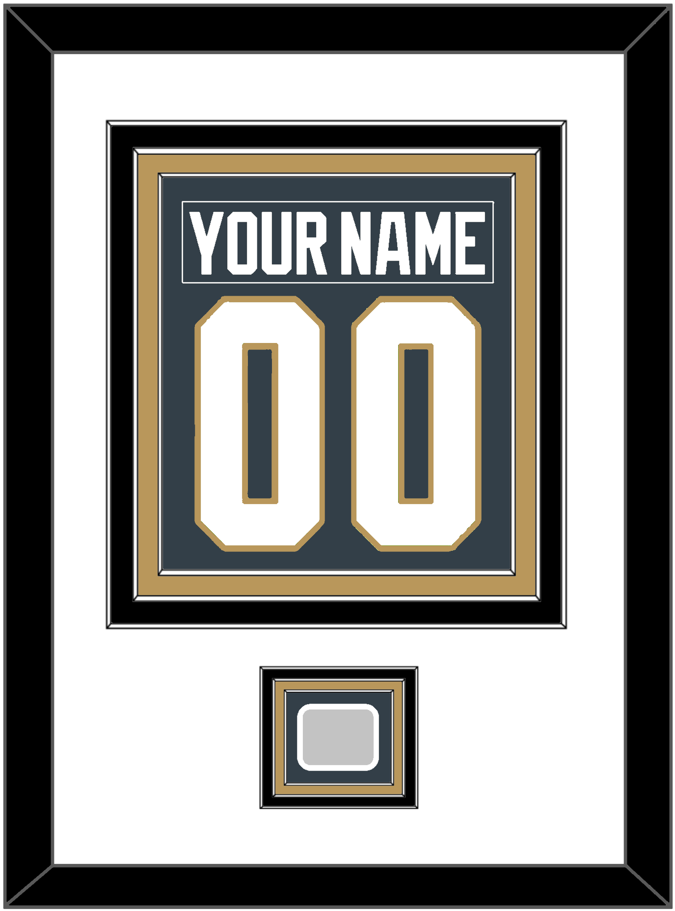 Vegas Nameplate & Number (Back) Combined, With 2023 Stanley Cup Champions Patch - Home Steel Gray - Premier Tier 1