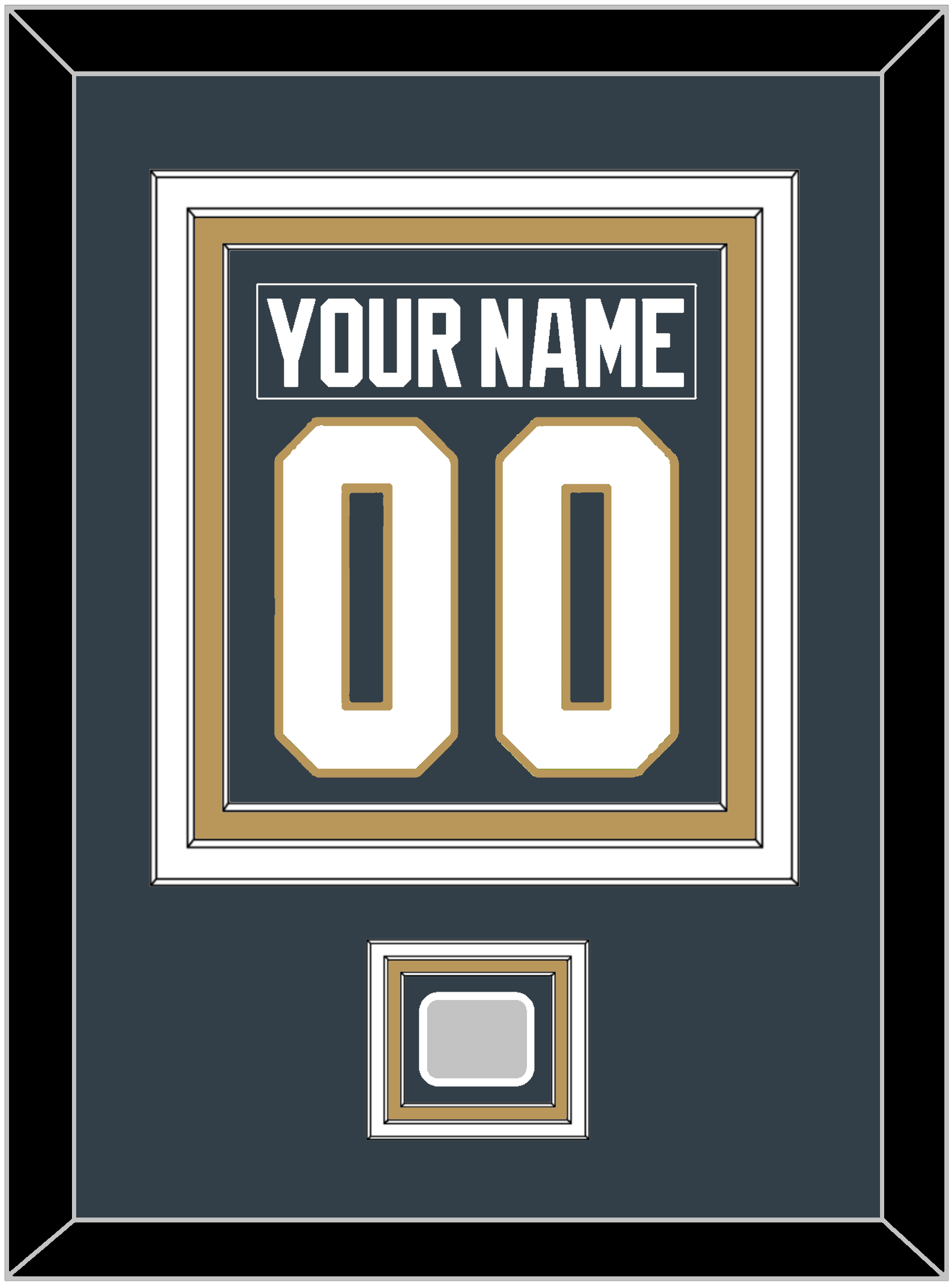Vegas Nameplate & Number (Back) Combined, With 2023 Stanley Cup Champions Patch - Home Steel Gray - Premier Tier 2