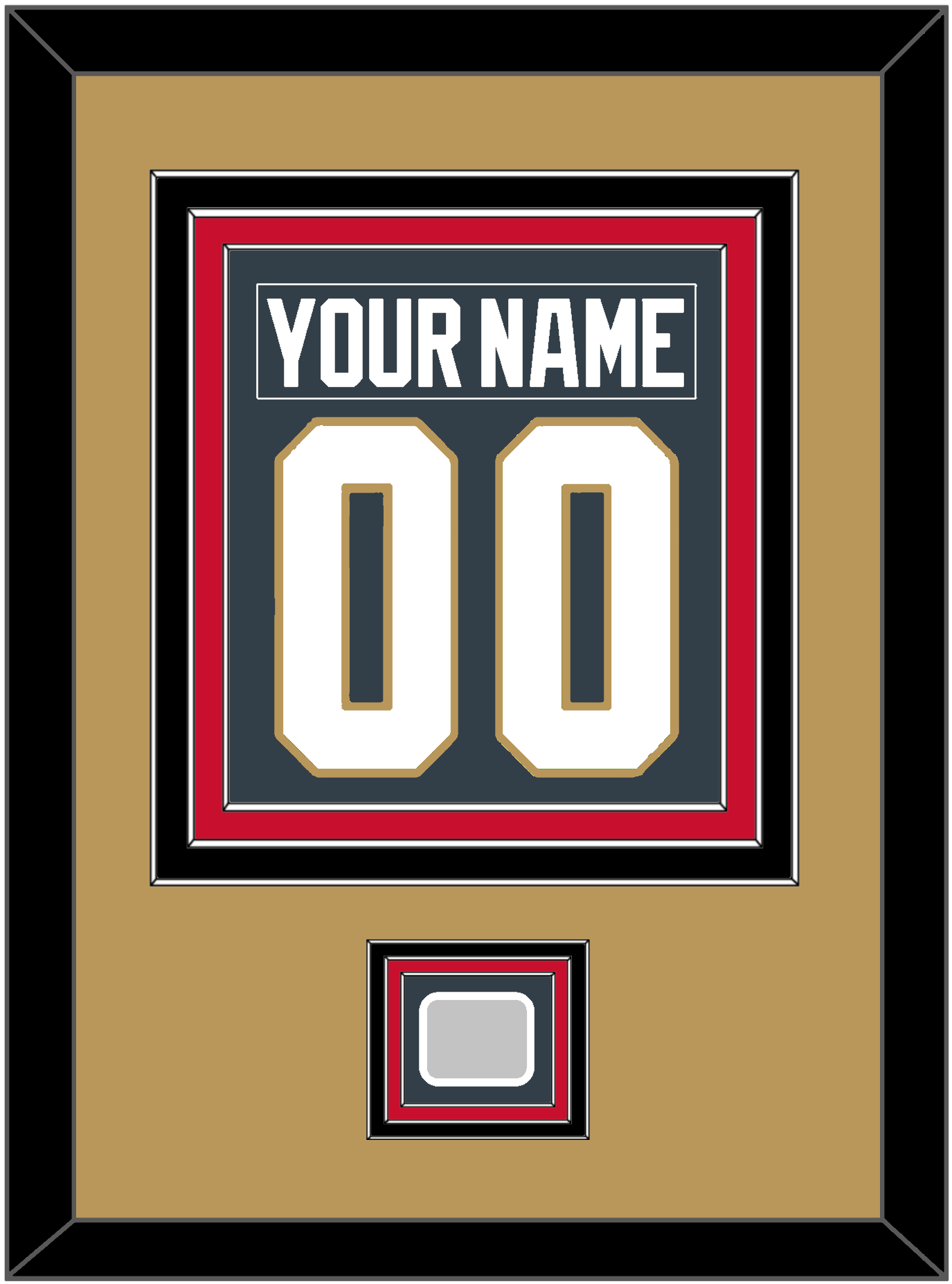 Vegas Nameplate & Number (Back) Combined, With 2023 Stanley Cup Champions Patch - Home Steel Gray - Premier Tier 5