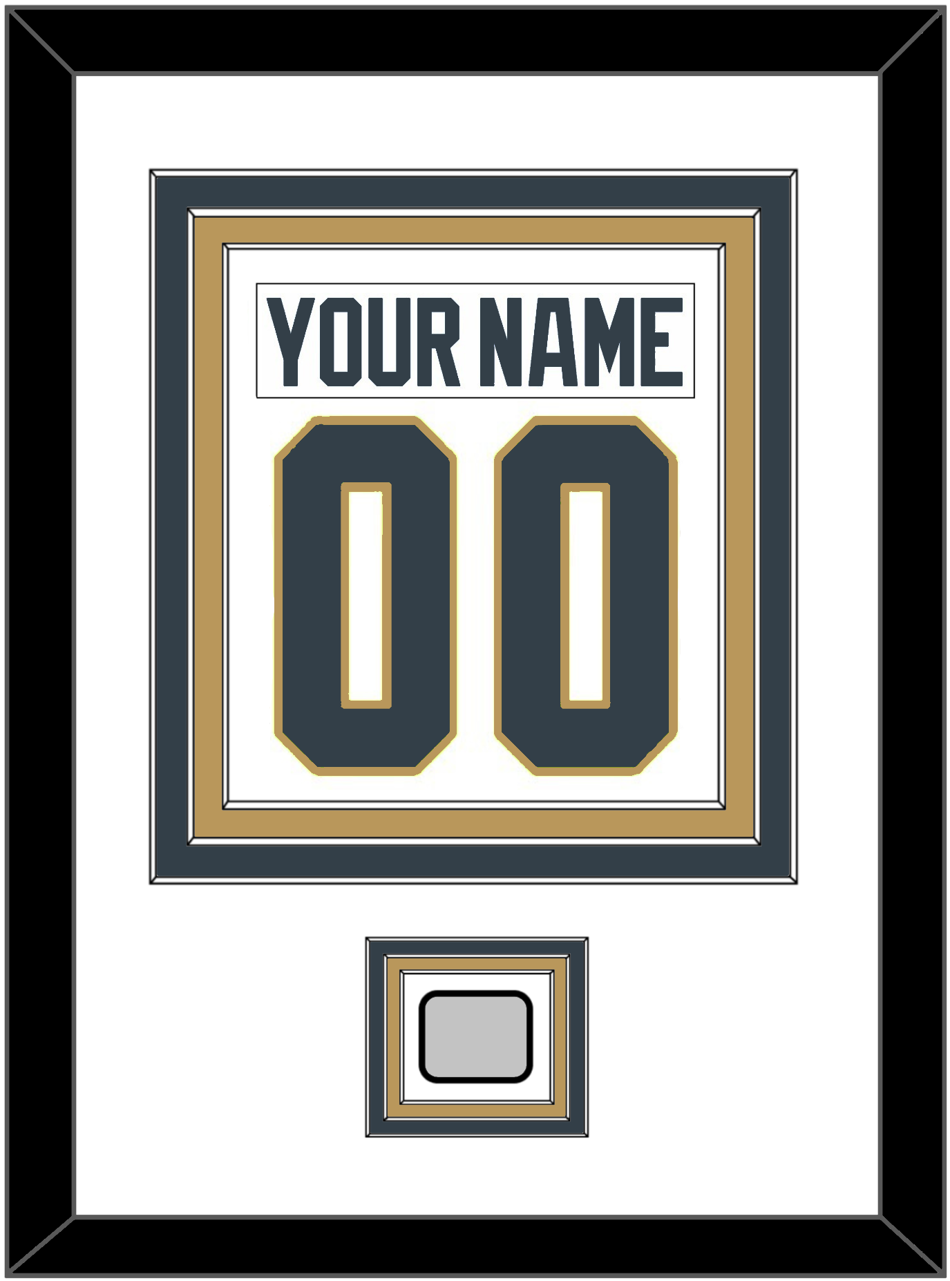 Vegas Nameplate & Number (Back) Combined, With 2023 Stanley Cup Finals Patch - Road White - Premier Tier 1