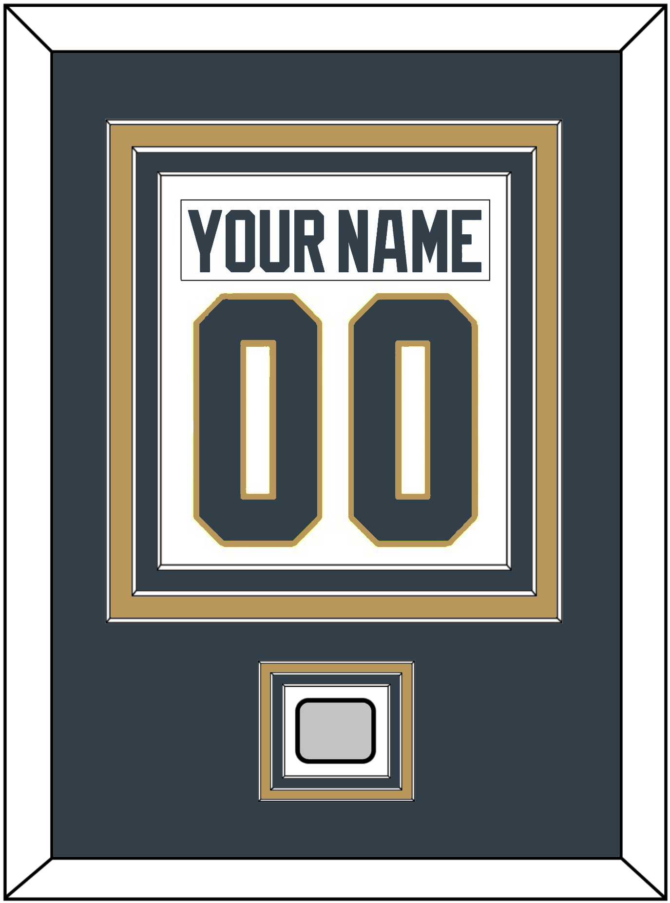 Vegas Nameplate & Number (Back) Combined, With 2023 Stanley Cup Finals Patch - Road White - Premier Tier 2