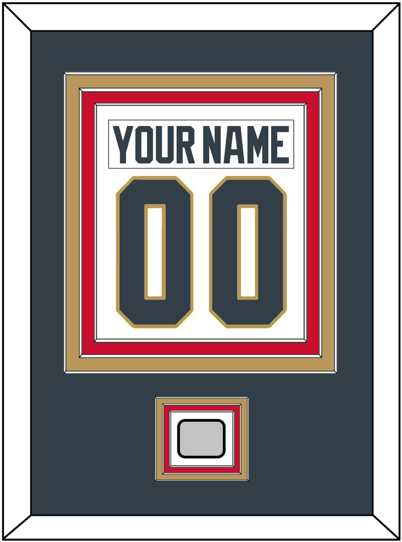 Vegas Nameplate & Number (Back) Combined, With 2023 Stanley Cup Finals Patch - Road White - Premier Tier 3