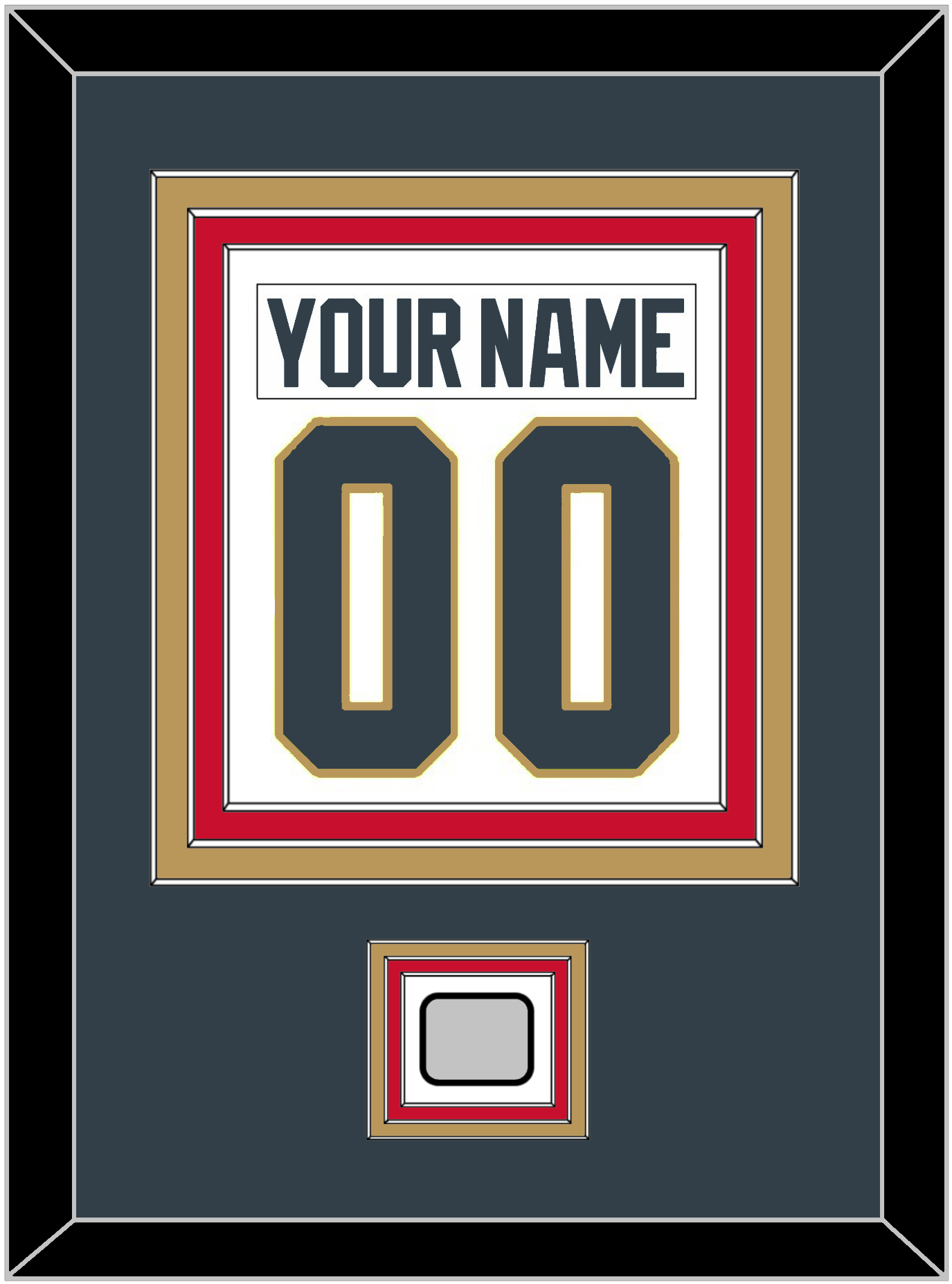 Vegas Nameplate & Number (Back) Combined, With 2023 Stanley Cup Finals Patch - Road White - Premier Tier 3