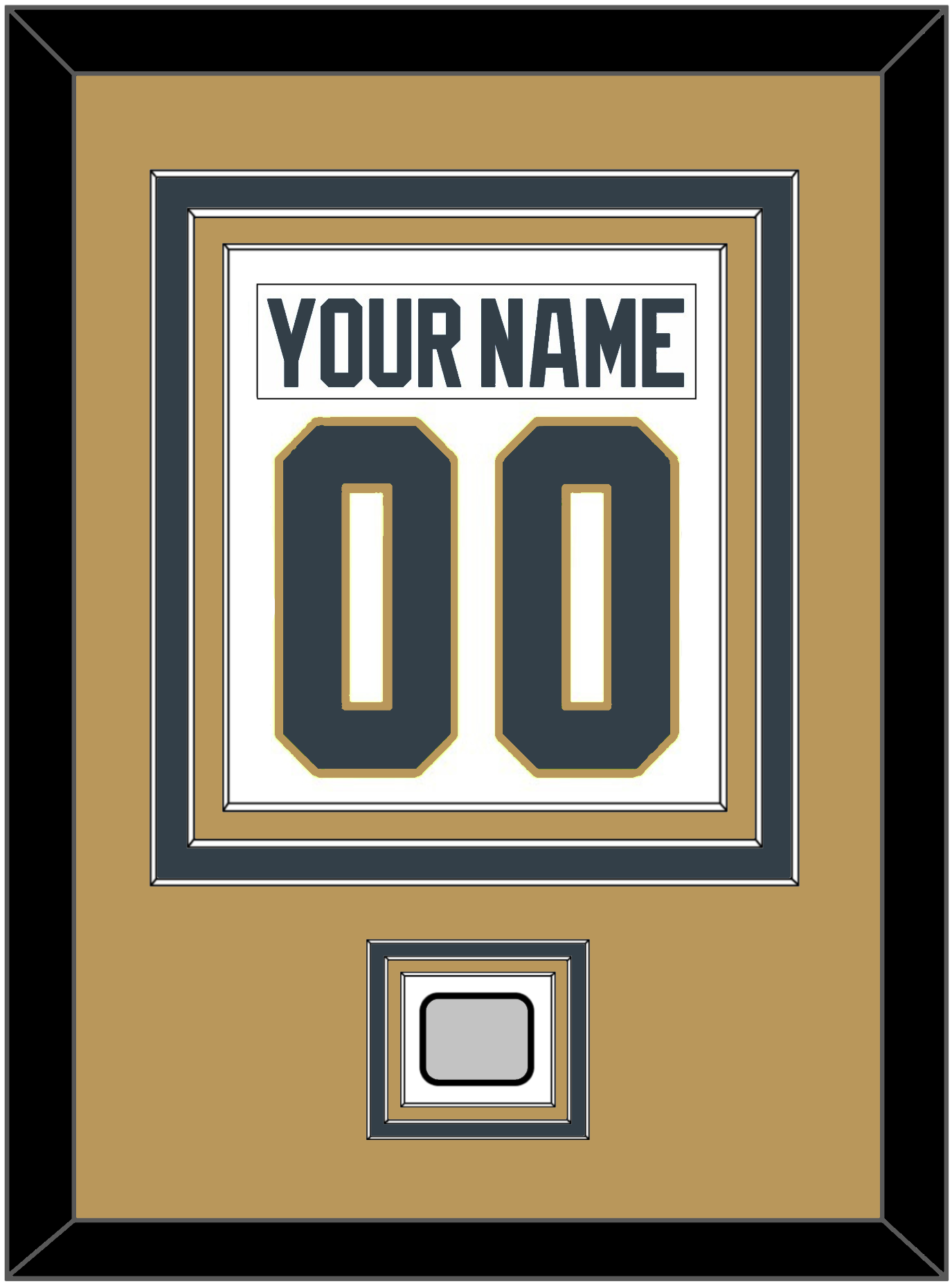 Vegas Nameplate & Number (Back) Combined, With 2023 Stanley Cup Champions Patch - Road White - Premier Tier 4
