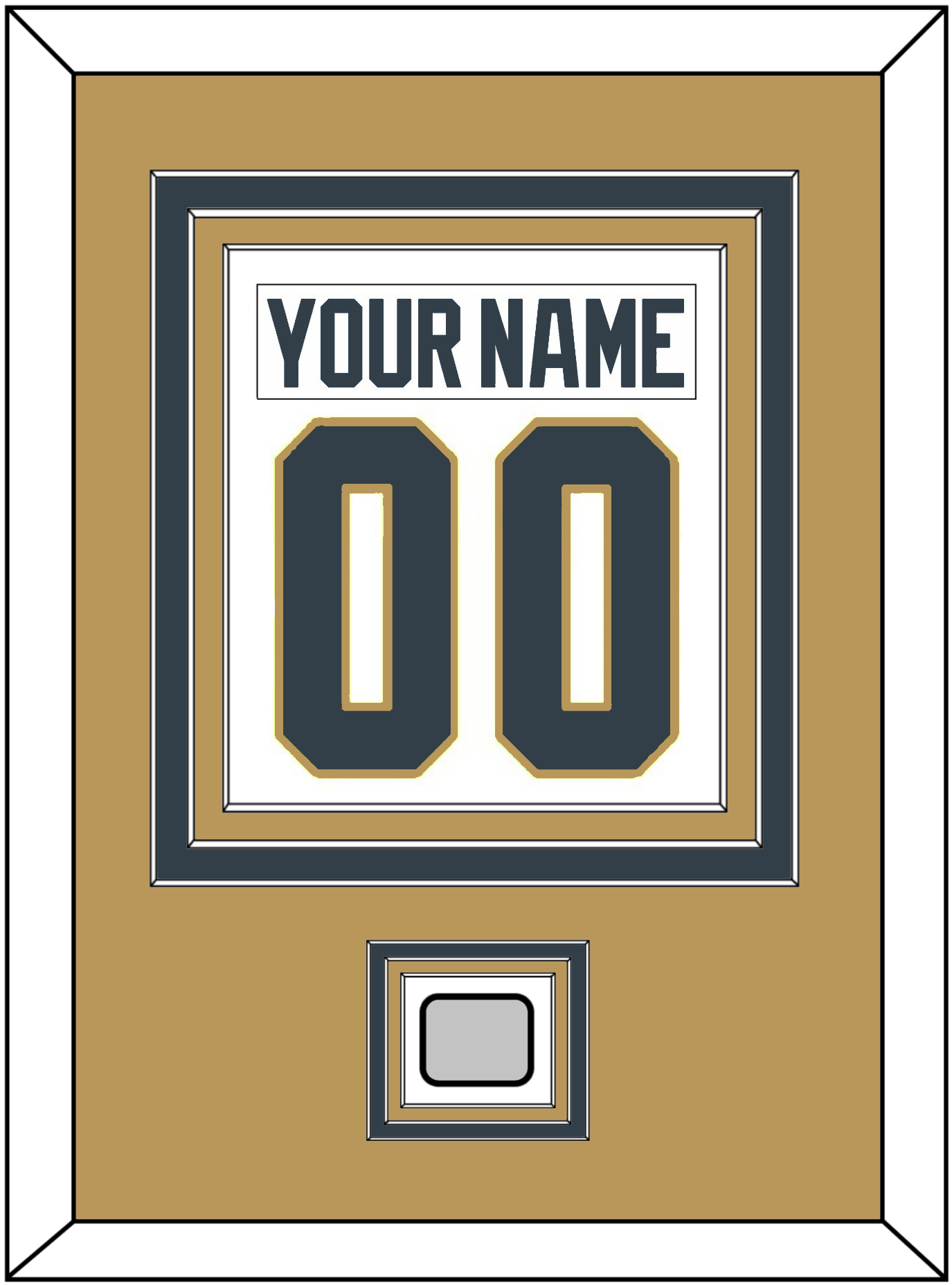 Vegas Nameplate & Number (Back) Combined, With 2023 Stanley Cup Champions Patch - Road White - Premier Tier 4