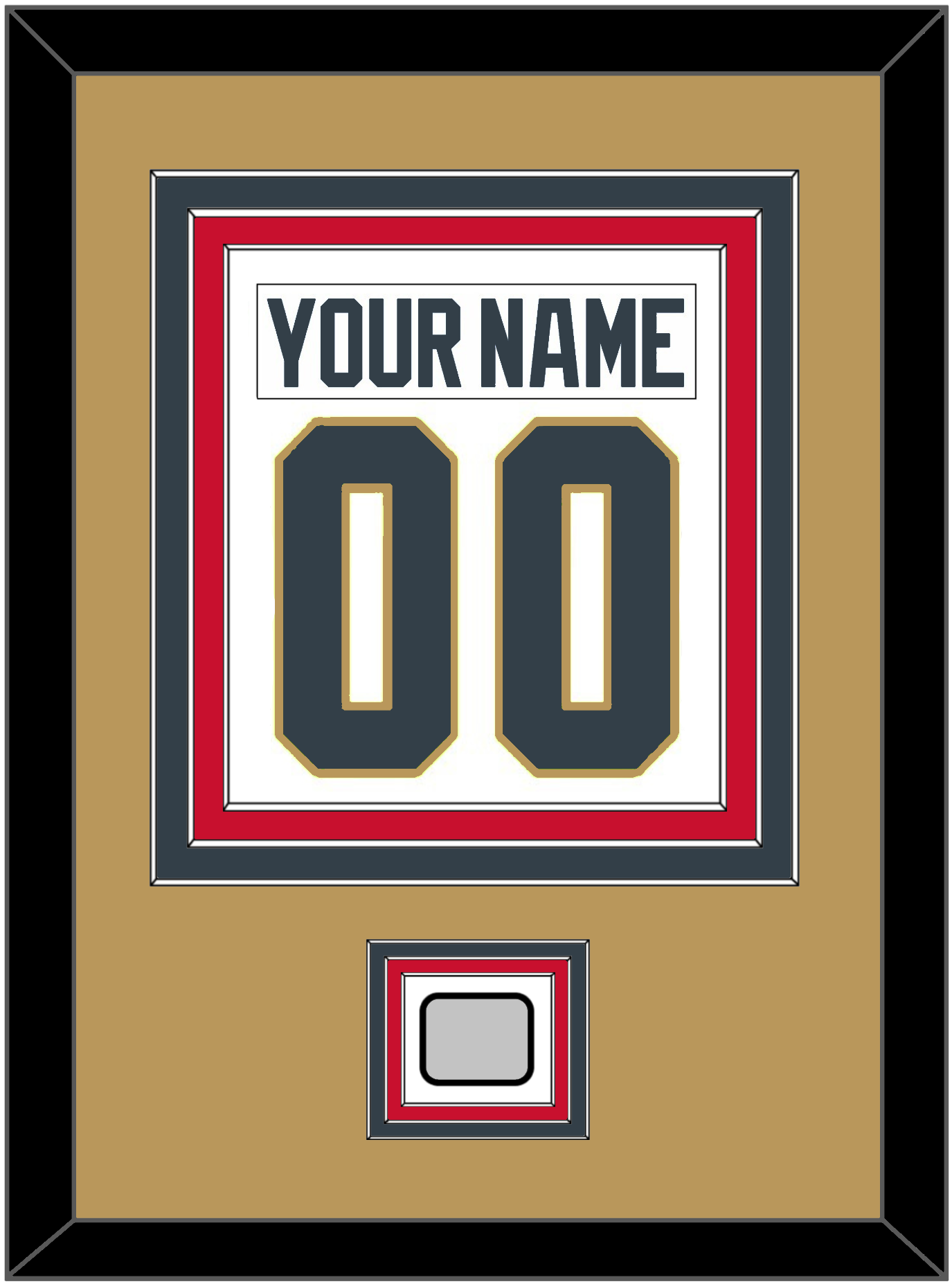 Vegas Nameplate & Number (Back) Combined, With 2023 Stanley Cup Champions Patch - Road White - Premier Tier 5