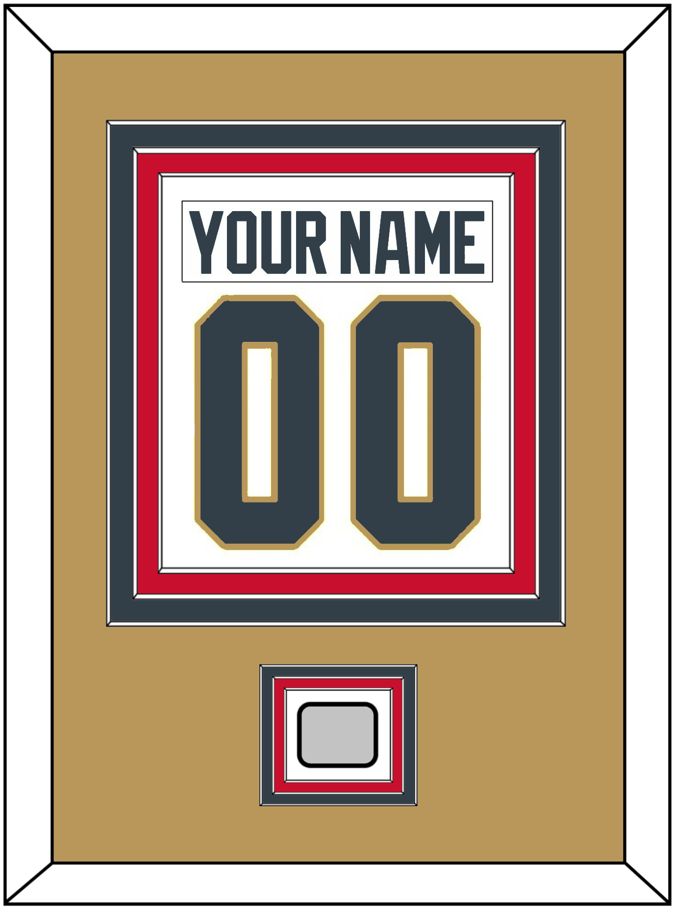 Vegas Nameplate & Number (Back) Combined, With 2023 Stanley Cup Champions Patch - Road White - Premier Tier 5