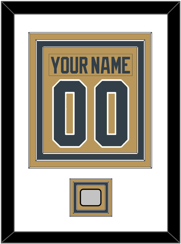 Vegas Nameplate & Number (Back) Combined, With 2023 Stanley Cup Champions Patch - Alternate Gold - Triple Mat 1