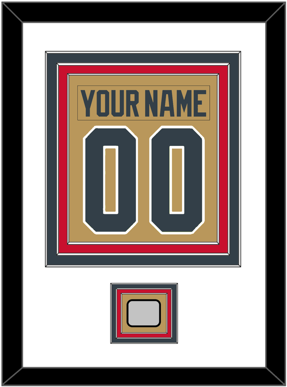 Vegas Nameplate & Number (Back) Combined, With 2023 Stanley Cup Champions Patch - Alternate Gold - Triple Mat 2