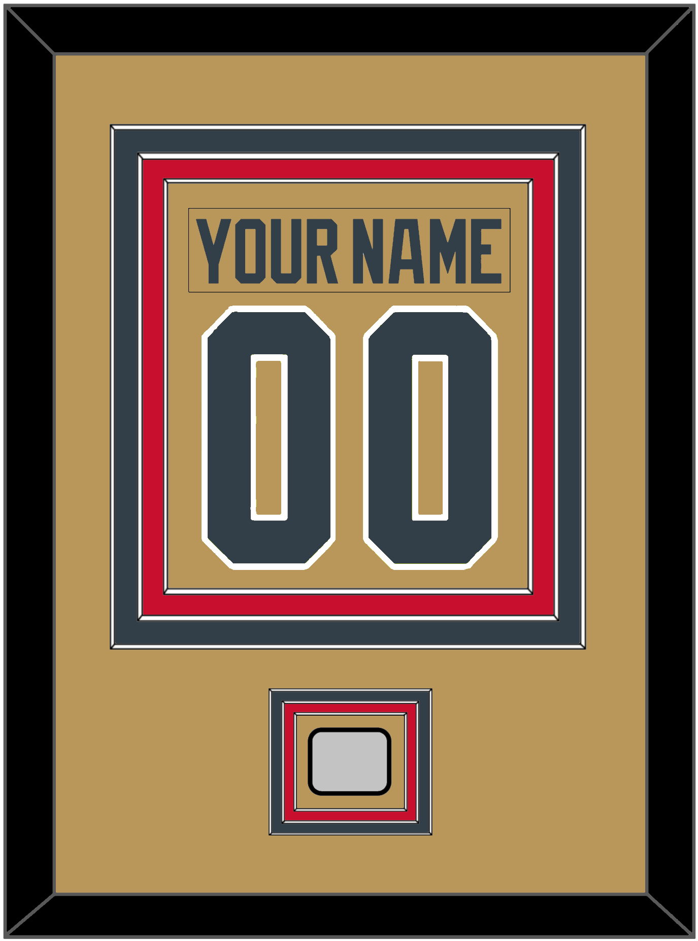 Vegas Nameplate & Number (Back) Combined, With 2023 Stanley Cup Finals Patch - Alternate Gold - Premier Tier 3