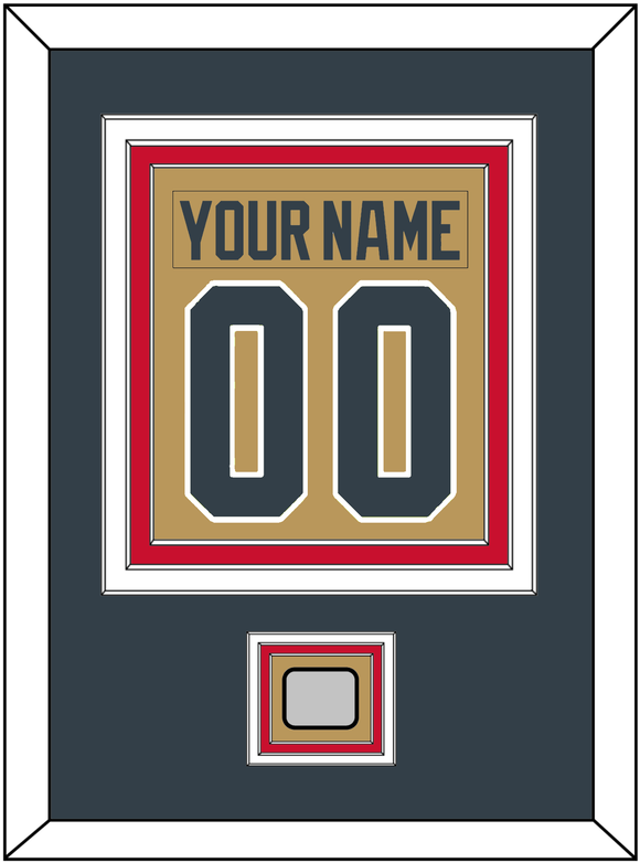 Vegas Nameplate & Number (Back) Combined, With 2023 Stanley Cup Champions Patch - Alternate Gold - Triple Mat 4