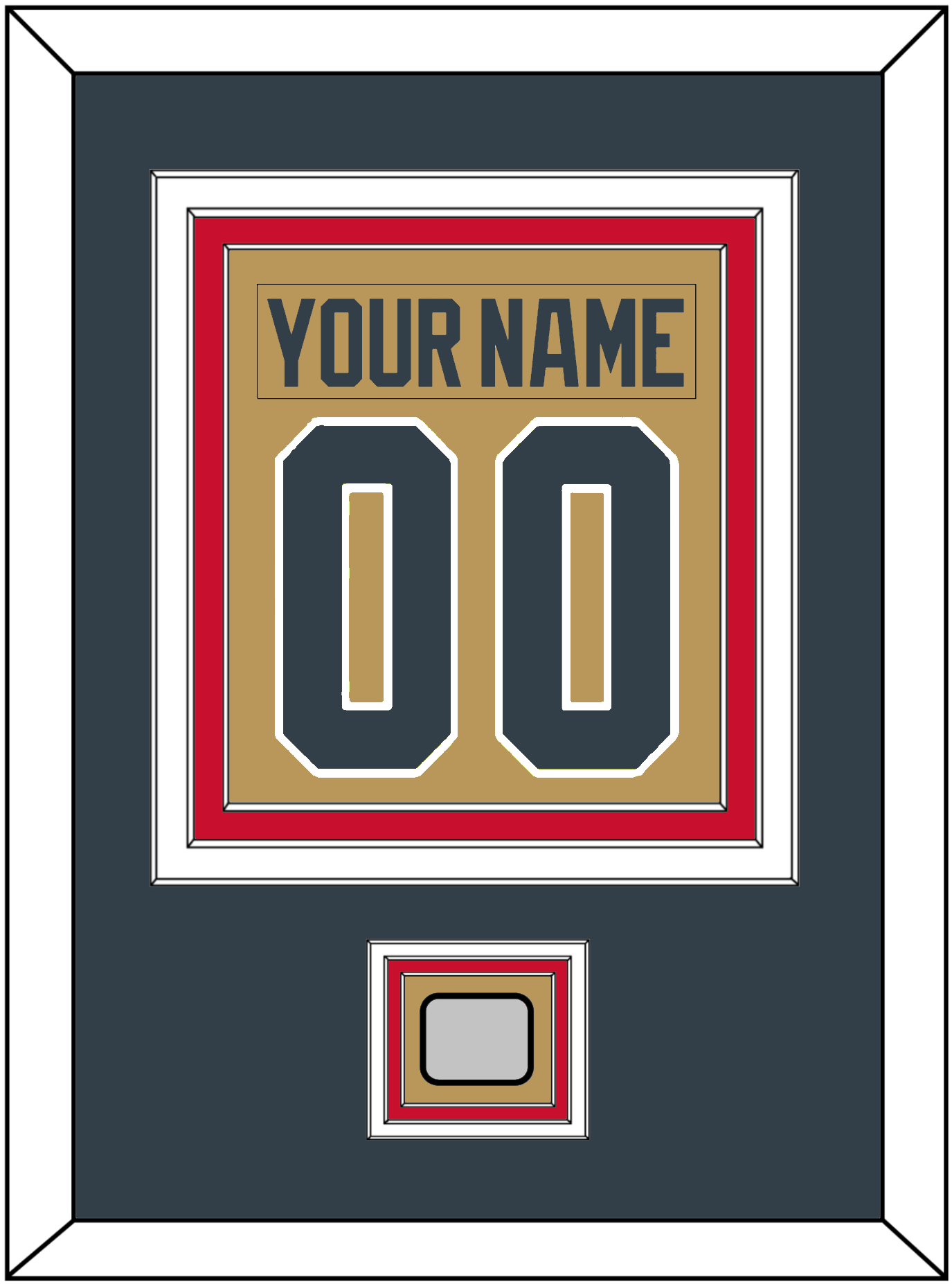 Vegas Nameplate & Number (Back) Combined, With 2023 Stanley Cup Finals Patch - Alternate Gold - Premier Tier 4