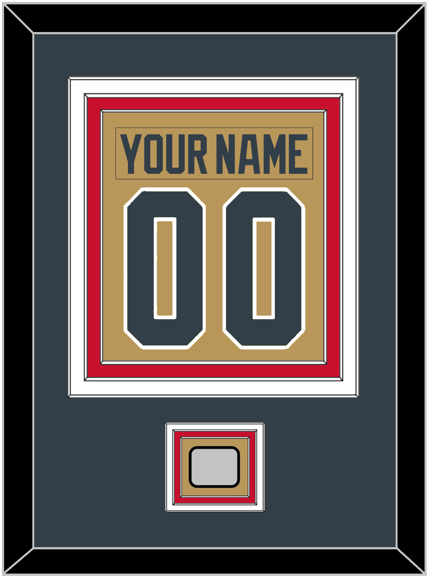 Vegas Nameplate & Number (Back) Combined, With 2023 Stanley Cup Champions Patch - Alternate Gold - Premier Tier 4