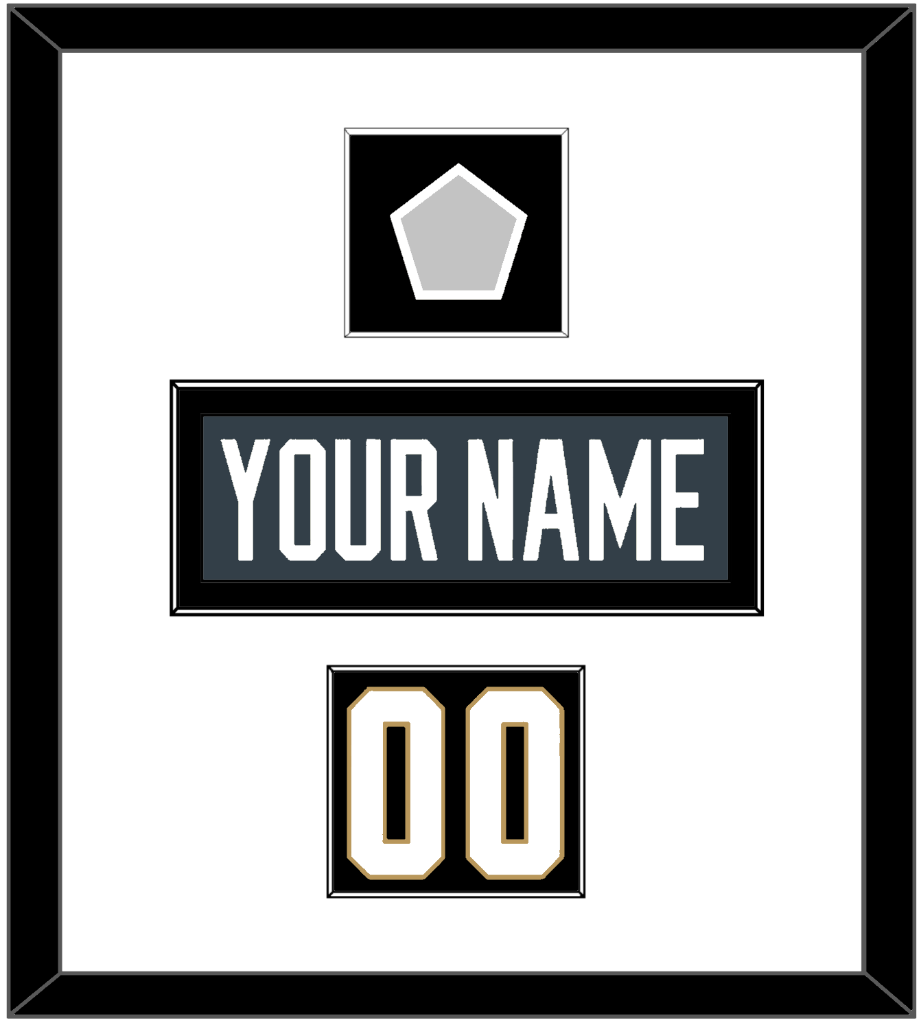 Vegas Nameplate, Number (Shoulder) & 2023 Stanley Cup Finals Patch - Home Steel Gray - Essential Tier 1