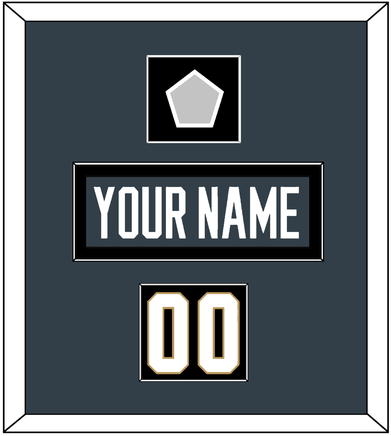Vegas Nameplate, Number (Shoulder) & 2023 Stanley Cup Champions Patch - Home Steel Gray - Essential Tier 3