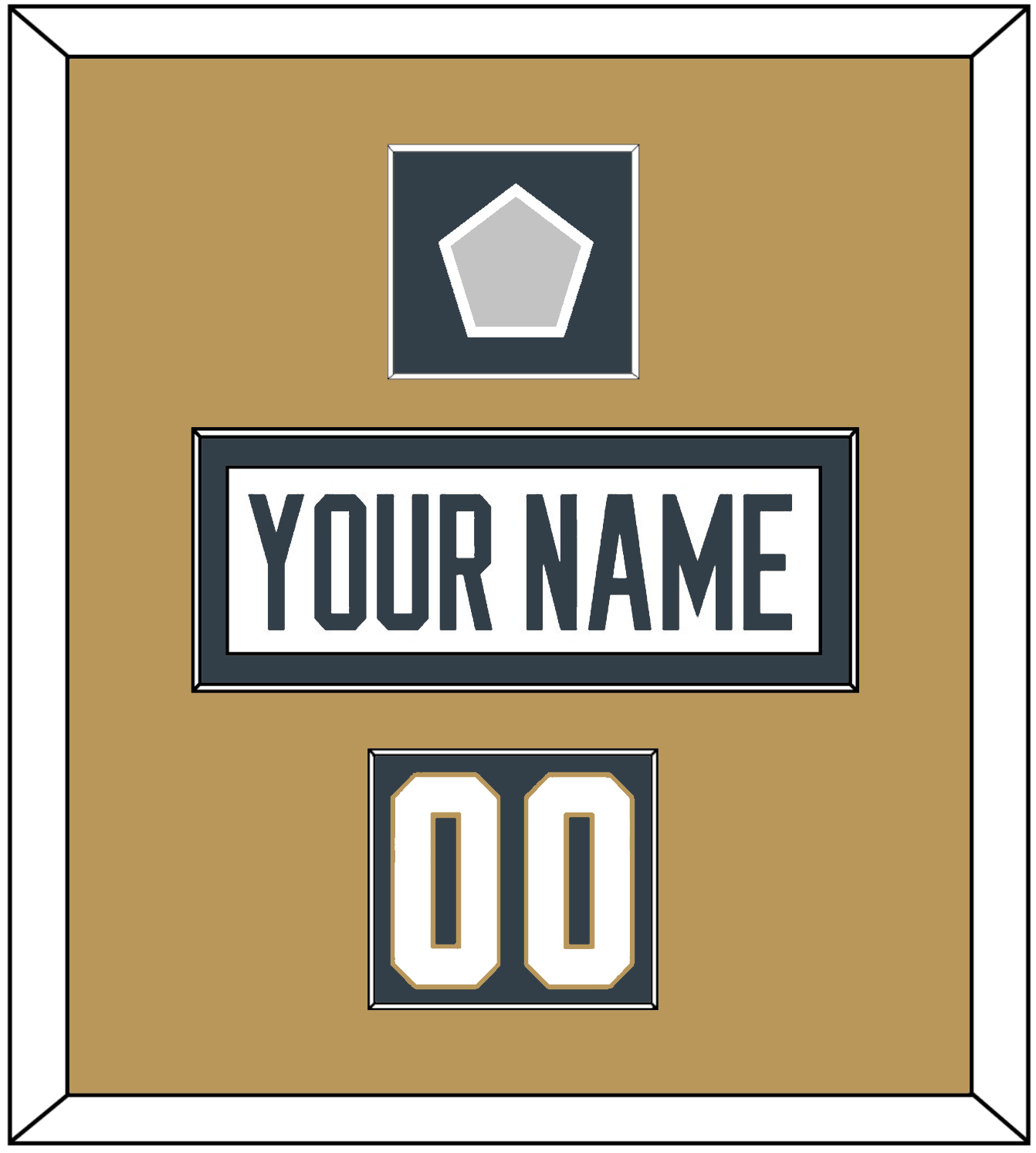 Vegas Nameplate, Number (Shoulder) & 2023 Stanley Cup Champions Patch - Road White - Essential Tier 2