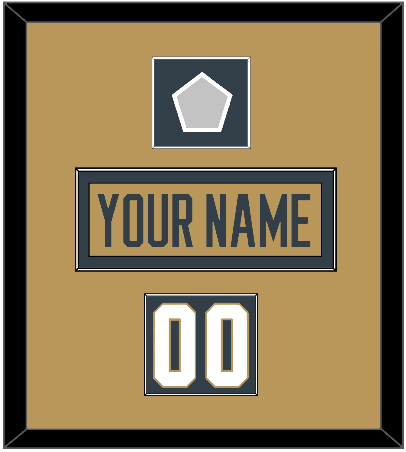 Vegas Nameplate, Number (Shoulder) & 2023 Stanley Cup Champions Patch - Alternate Gold - Essential Tier 2