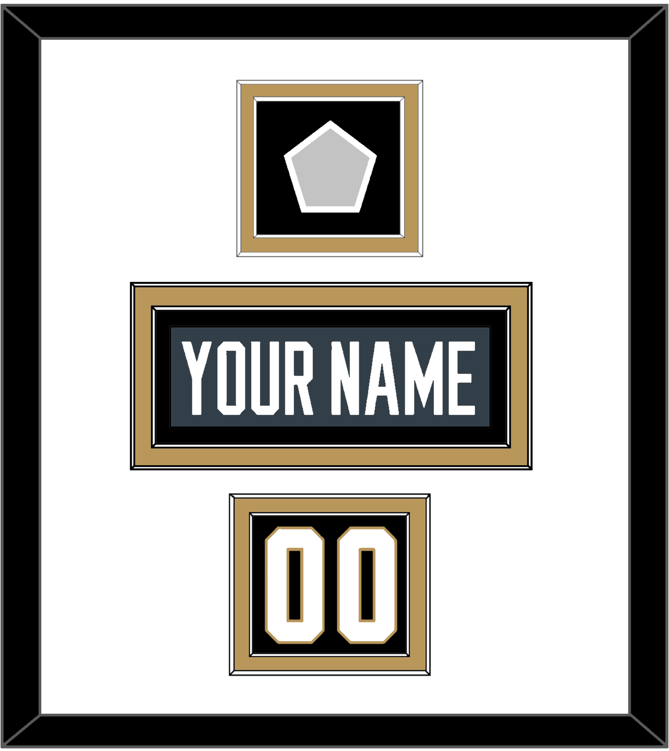 Vegas Nameplate, Number (Shoulder) & 2023 Stanley Cup Champions Patch - Home Steel Gray - Signature Tier 1