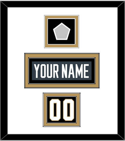 Vegas Nameplate, Number (Shoulder) & 2023 Stanley Cup Champions Patch - Home Steel Gray - Signature Tier 1