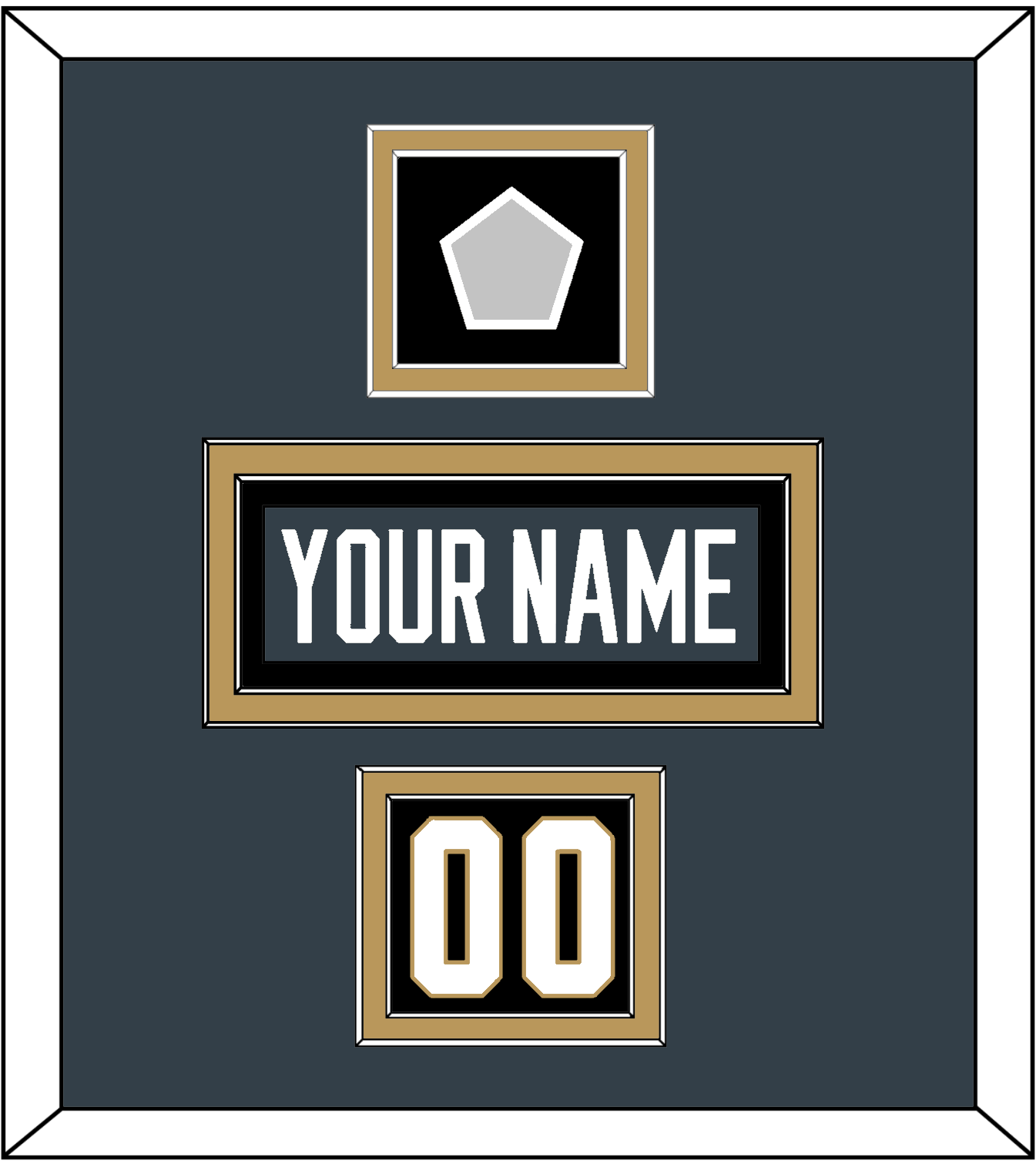 Vegas Nameplate, Number (Shoulder) & 2023 Stanley Cup Champions Patch - Home Steel Gray - Signature Tier 2