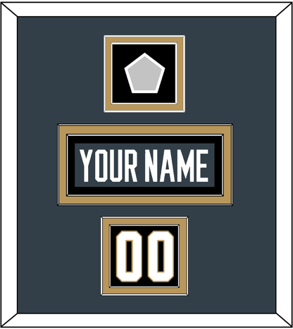 Vegas Nameplate, Number (Shoulder) & 2023 Stanley Cup Champions Patch - Home Steel Gray - Signature Tier 2