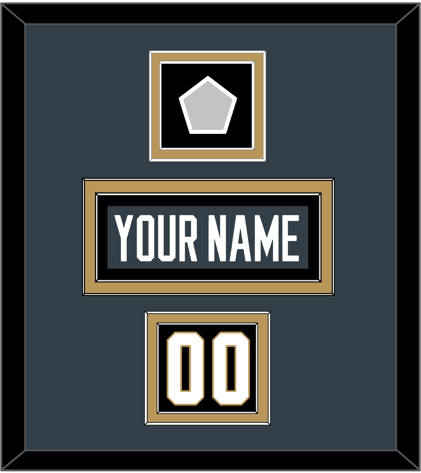 Vegas Nameplate, Number (Shoulder) & 2023 Stanley Cup Finals Patch - Home Steel Gray - Signature Tier 2