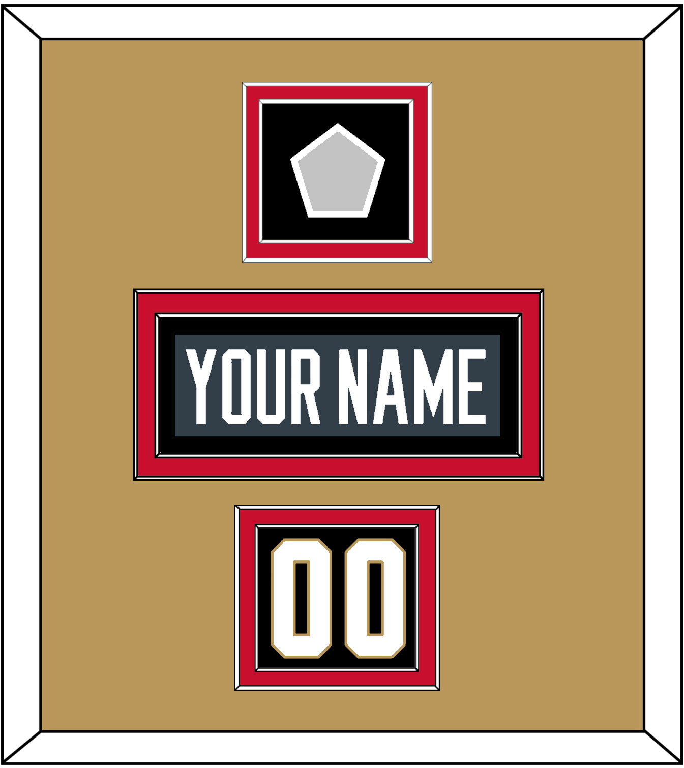 Vegas Nameplate, Number (Shoulder) & 2023 Stanley Cup Champions Patch - Home Steel Gray - Signature Tier 3