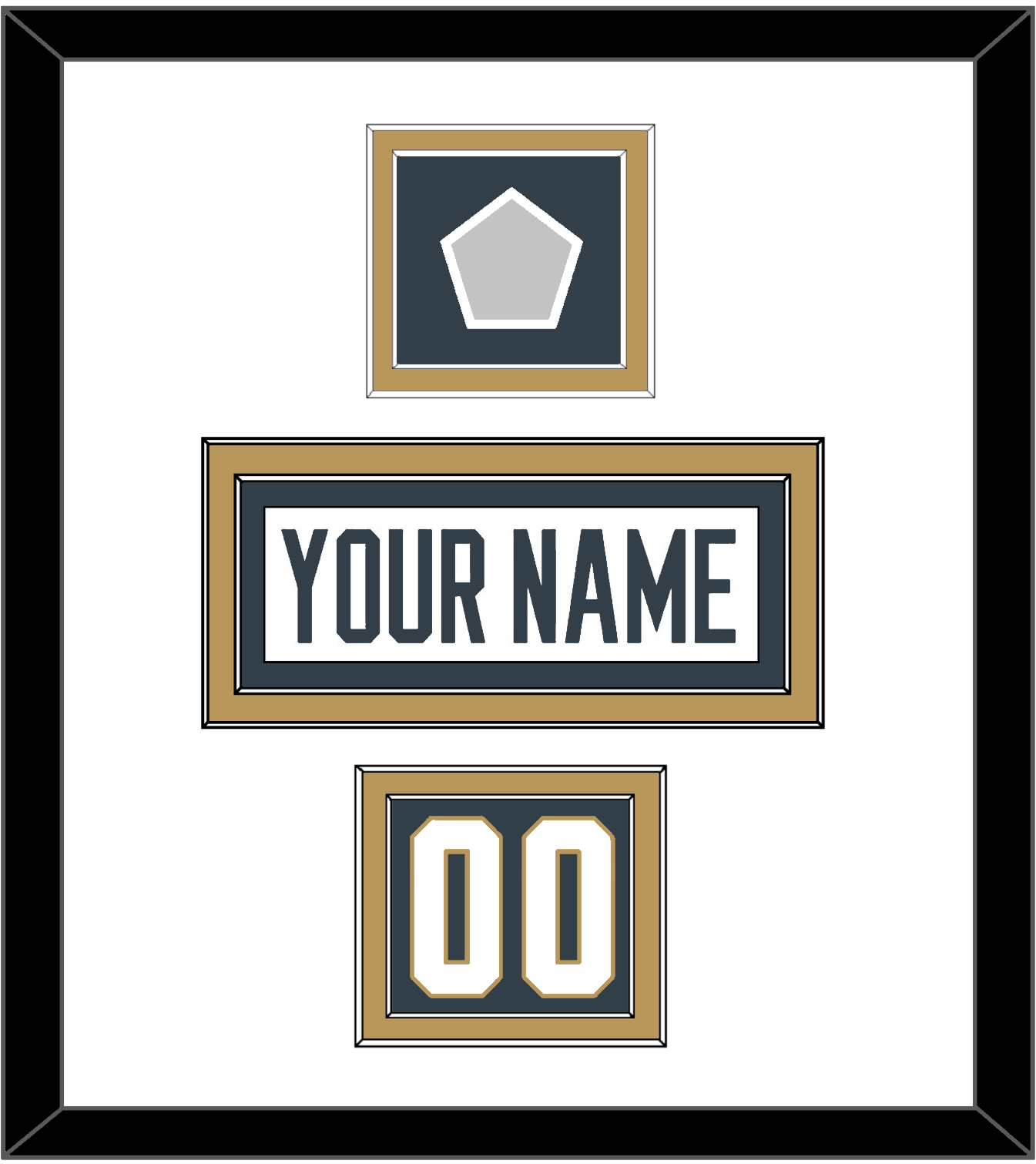 Vegas Nameplate, Number (Shoulder) & 2023 Stanley Cup Champions Patch - Road White - Signature Tier 1