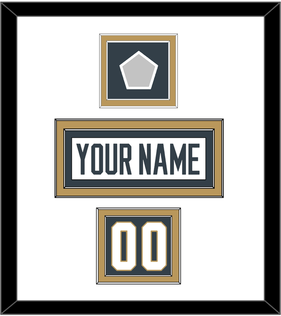 Vegas Nameplate, Number (Shoulder) & 2023 Stanley Cup Finals Patch - Road White - Double Mat 1