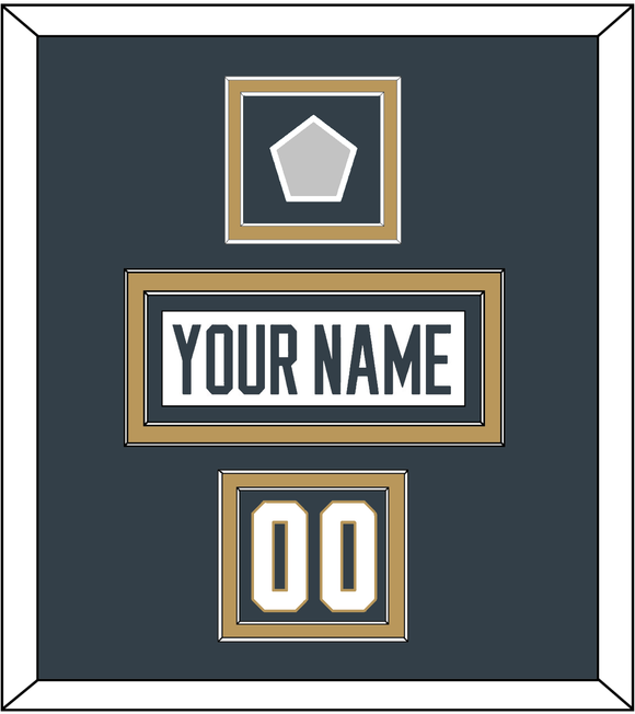 Vegas Nameplate, Number (Shoulder) & 2023 Stanley Cup Finals Patch - Road White - Double Mat 2