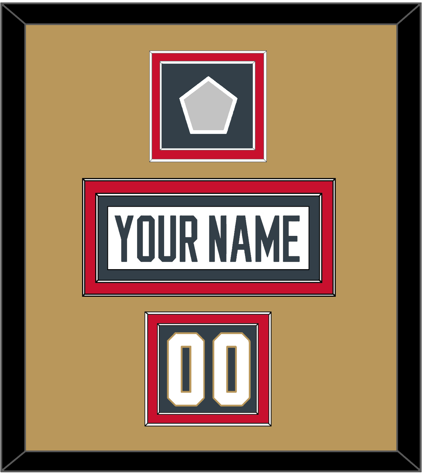 Vegas Nameplate, Number (Shoulder) & 2023 Stanley Cup Champions Patch - Road White - Signature Tier 3