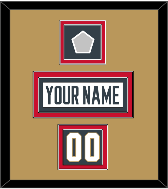 Vegas Nameplate, Number (Shoulder) & 2023 Stanley Cup Finals Patch - Road White - Double Mat 3