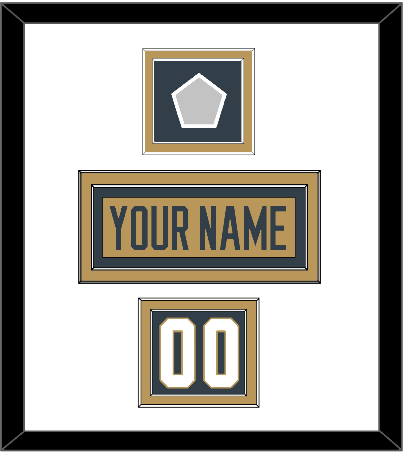 Vegas Nameplate, Number (Shoulder) & 2023 Stanley Cup Champions Patch - Alternate Gold - Signature Tier 1