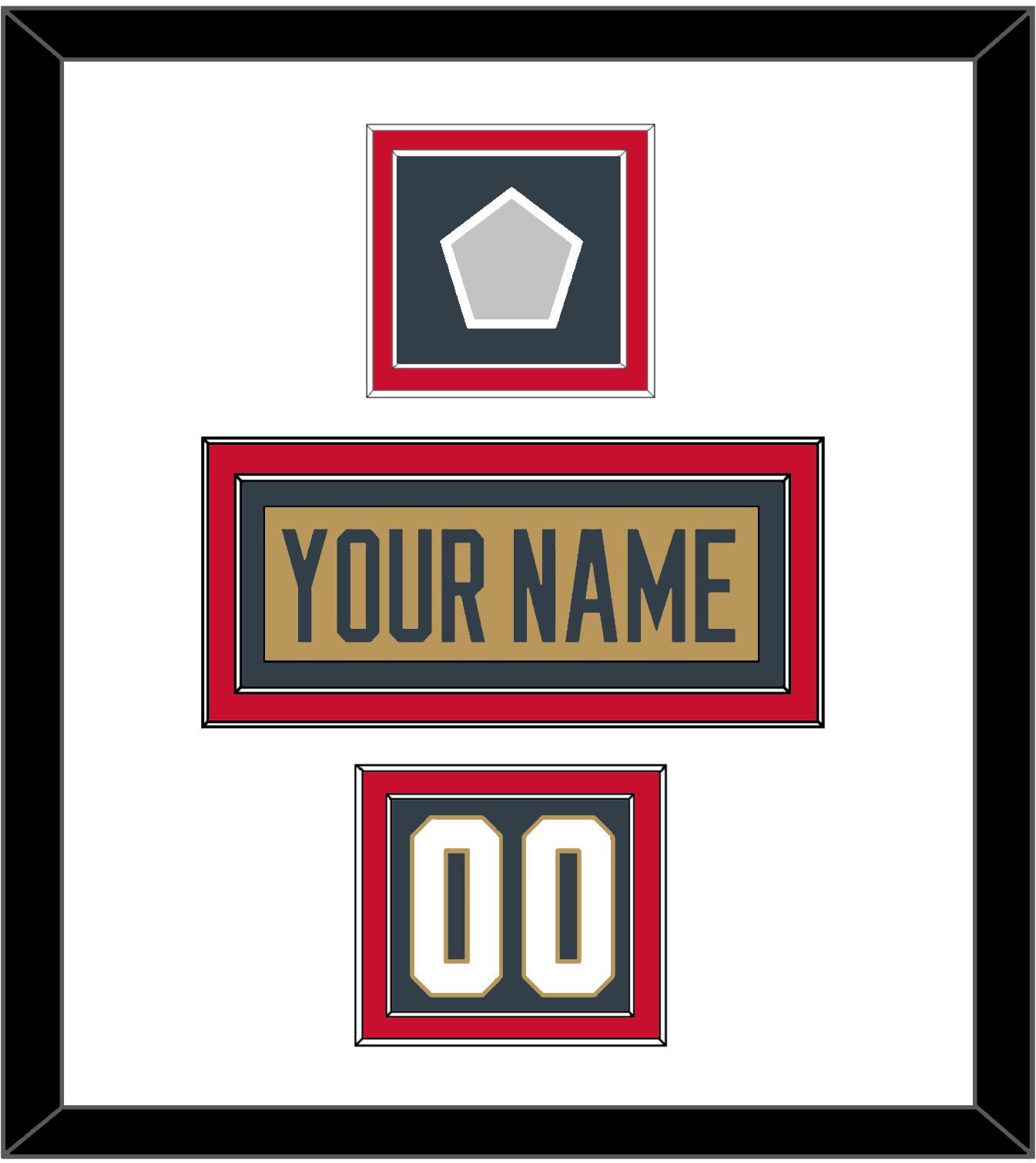 Vegas Nameplate, Number (Shoulder) & 2023 Stanley Cup Champions Patch - Alternate Gold - Signature Tier 2