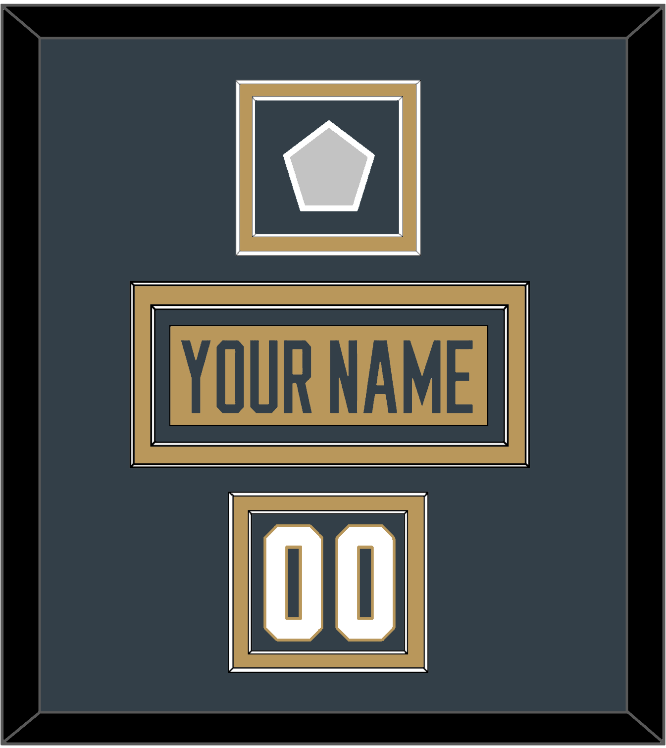 Vegas Nameplate, Number (Shoulder) & 2023 Stanley Cup Champions Patch - Alternate Gold - Signature Tier 3