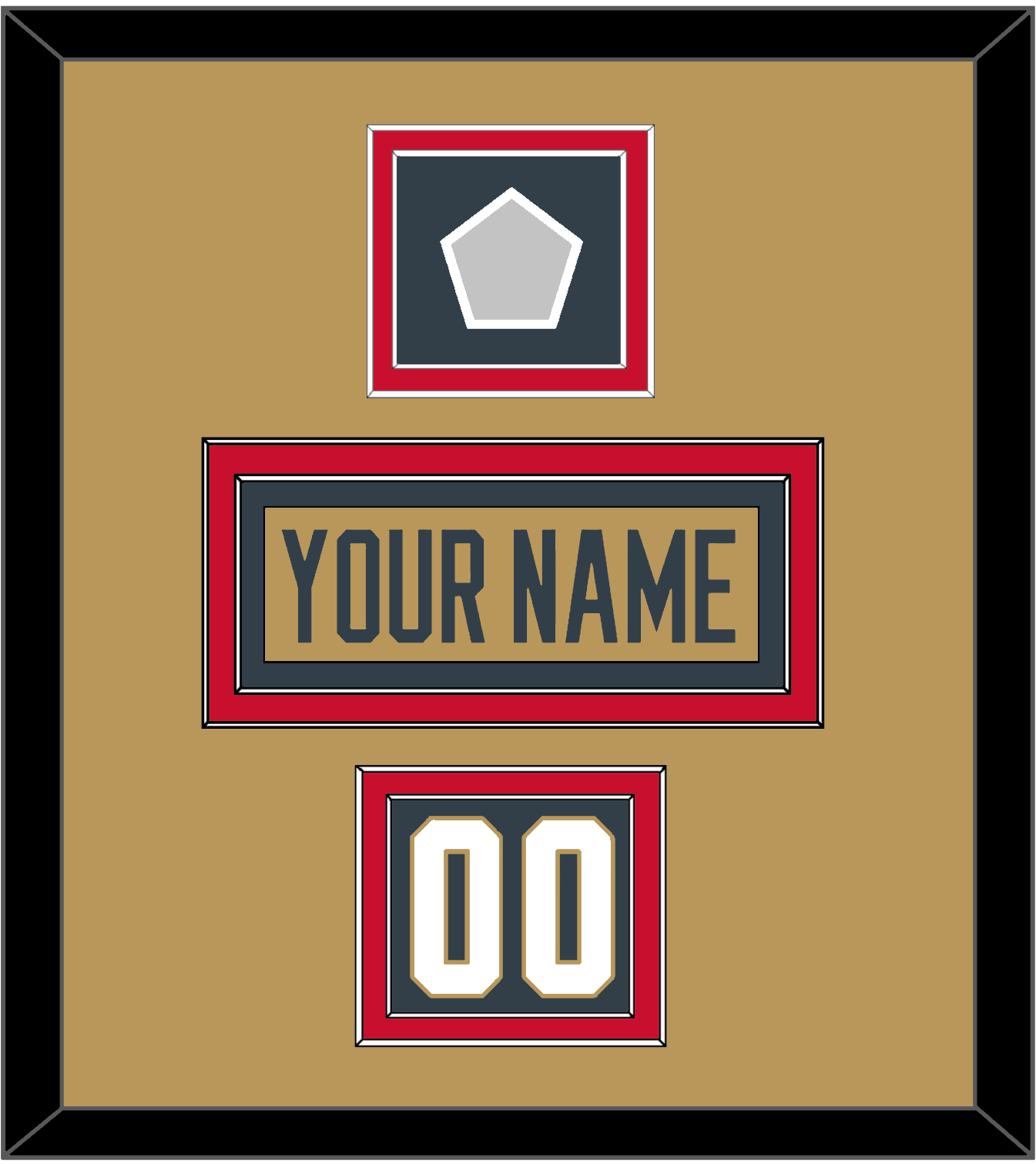 Vegas Nameplate, Number (Shoulder) & 2023 Stanley Cup Finals Patch - Alternate Gold - Signature Tier 4