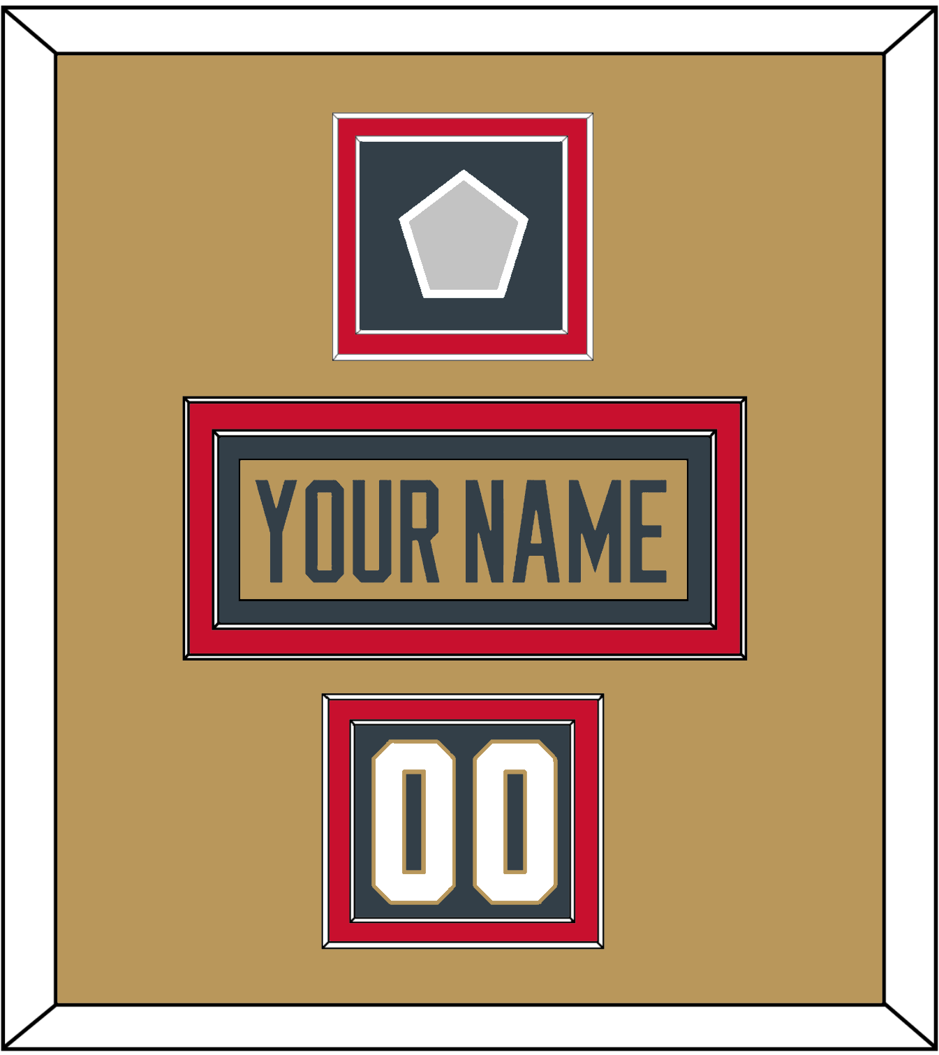 Vegas Nameplate, Number (Shoulder) & 2023 Stanley Cup Finals Patch - Alternate Gold - Signature Tier 4