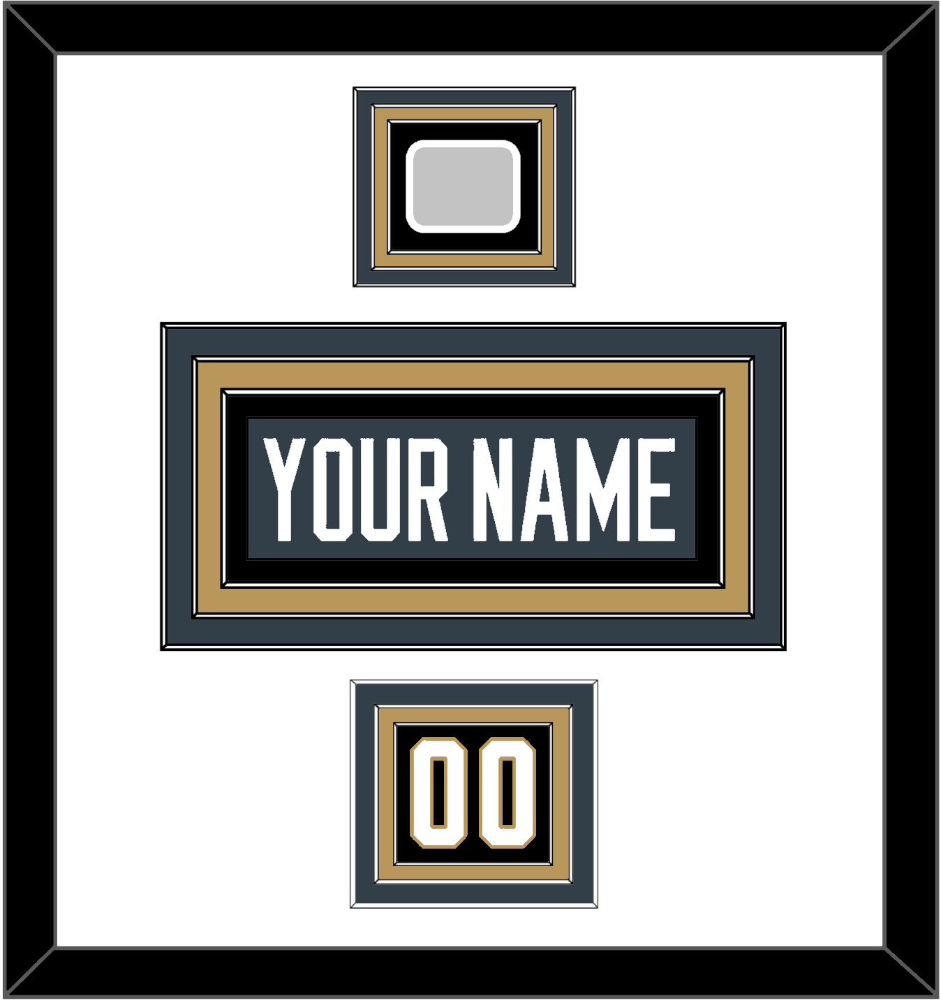 Vegas Nameplate, Number (Shoulder) & 2023 Stanley Cup Champions Patch - Home Steel Gray - Premier Tier 1