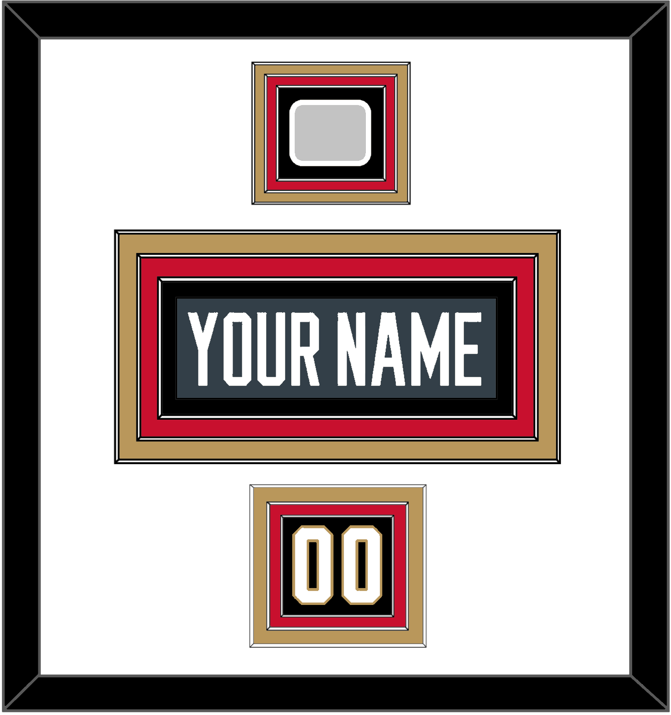 Vegas Nameplate, Number (Shoulder) & 2023 Stanley Cup Champions Patch - Home Steel Gray - Premier Tier 2