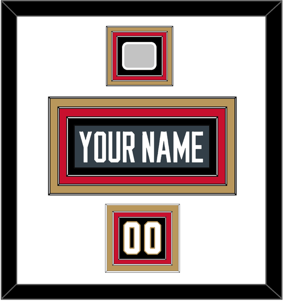 Vegas Nameplate, Number (Shoulder) & 2023 Stanley Cup Finals Patch - Home Steel Gray - Triple Mat 2