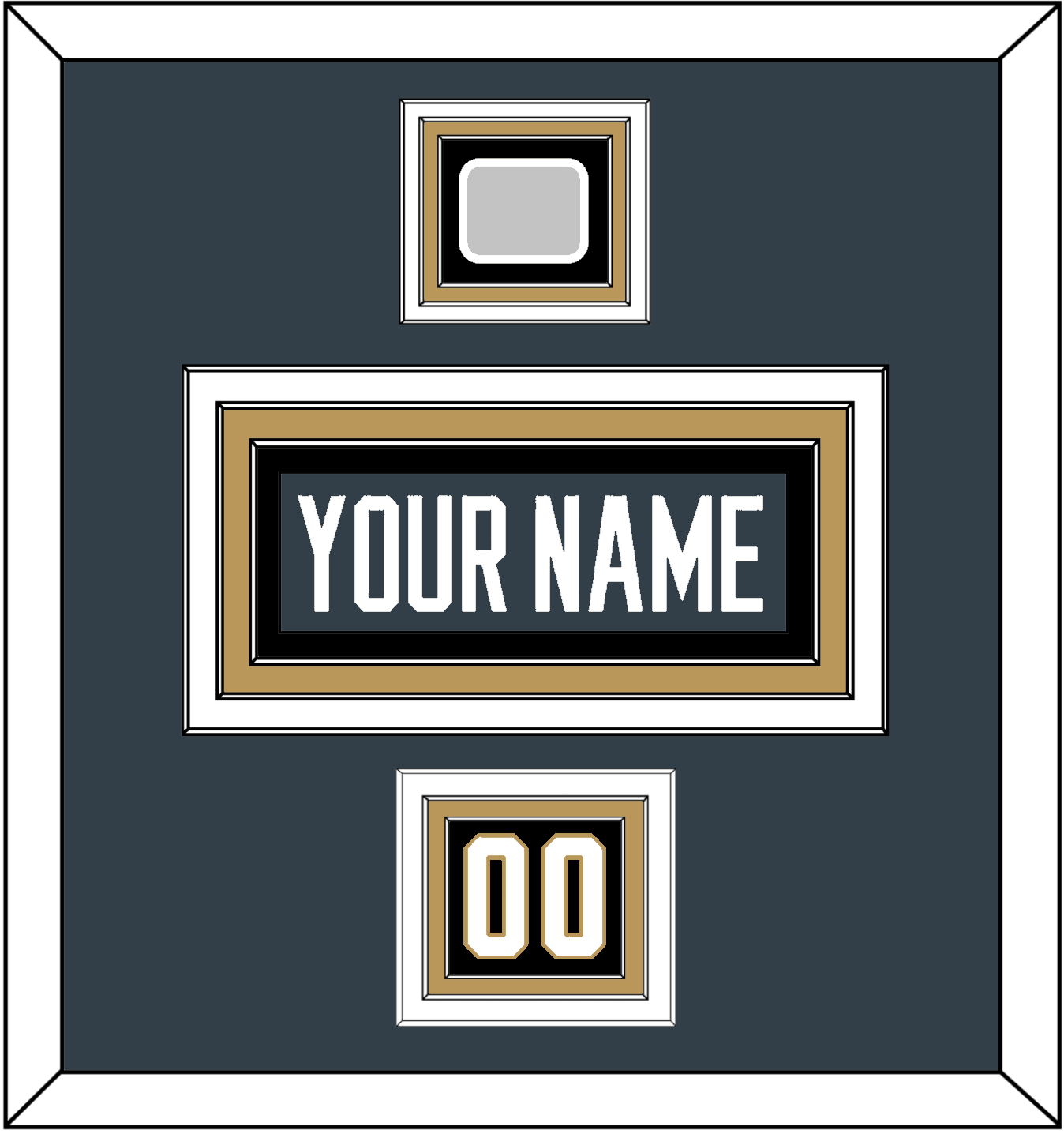 Vegas Nameplate, Number (Shoulder) & 2023 Stanley Cup Champions Patch - Home Steel Gray - Premier Tier 3