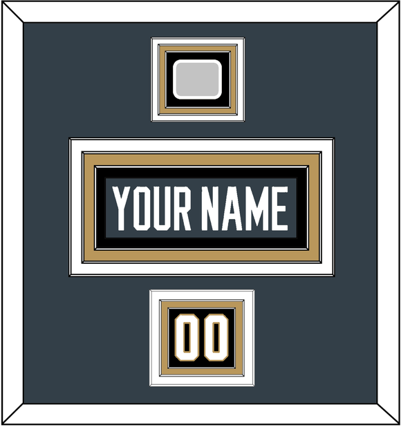 Vegas Nameplate, Number (Shoulder) & 2023 Stanley Cup Finals Patch - Home Steel Gray - Triple Mat 3