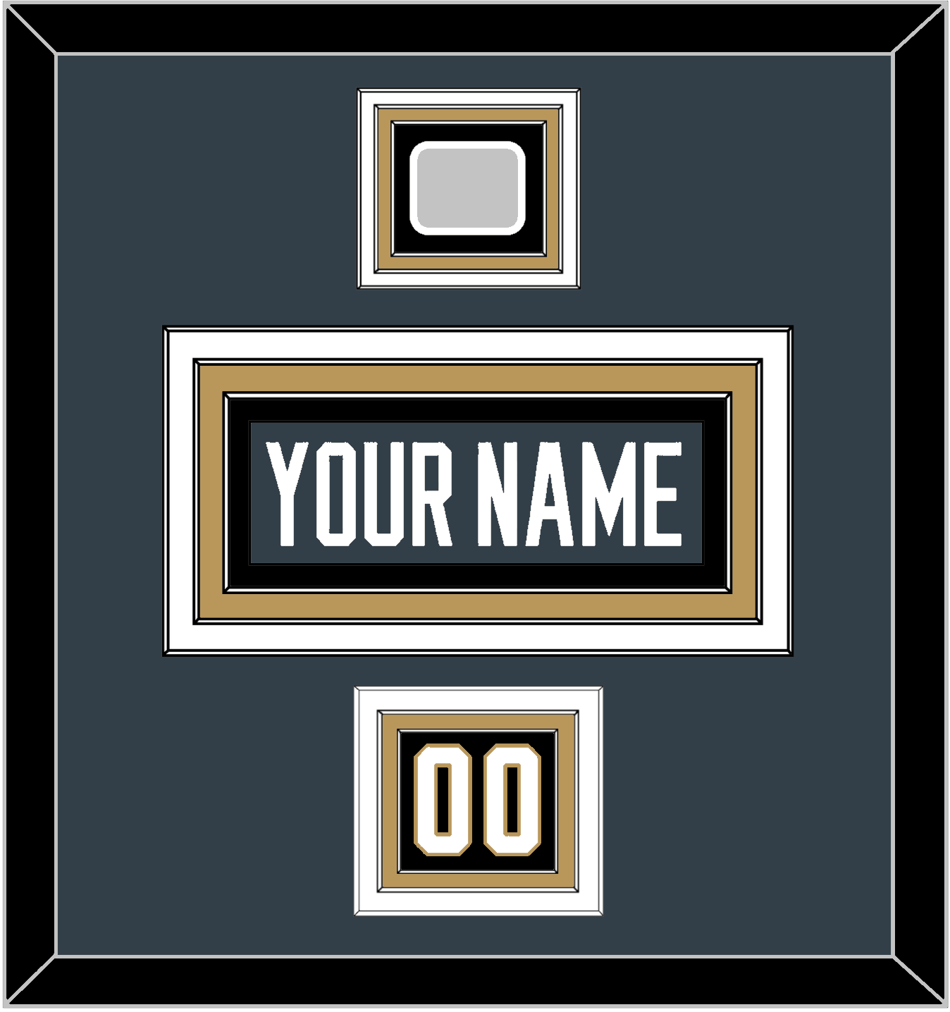 Vegas Nameplate, Number (Shoulder) & 2023 Stanley Cup Champions Patch - Home Steel Gray - Premier Tier 3