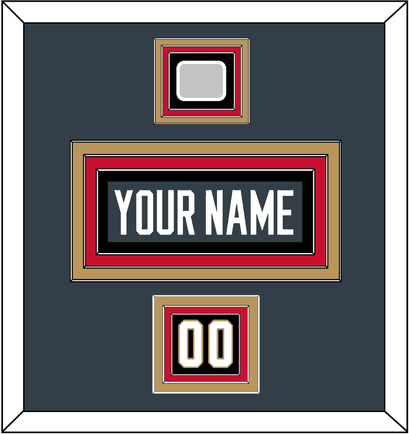 Vegas Nameplate, Number (Shoulder) & 2023 Stanley Cup Finals Patch - Home Steel Gray - Premier Tier 4