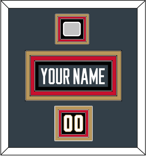 Vegas Nameplate, Number (Shoulder) & 2023 Stanley Cup Finals Patch - Home Steel Gray - Triple Mat 4