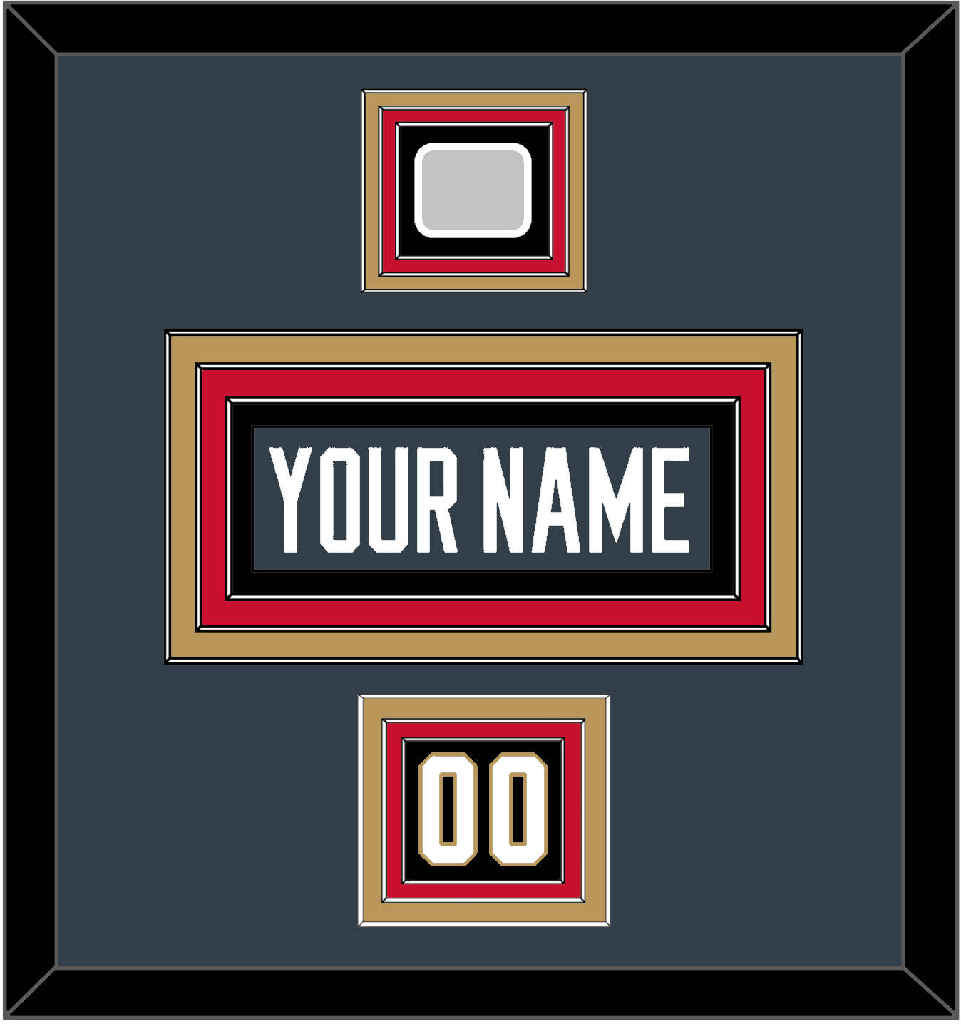 Vegas Nameplate, Number (Shoulder) & 2023 Stanley Cup Finals Patch - Home Steel Gray - Premier Tier 4