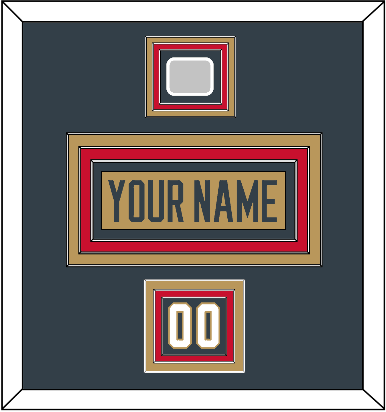Vegas Nameplate, Number (Shoulder) & 2023 Stanley Cup Champions Patch - Alternate Gold - Premier Tier 2