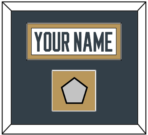 Vegas Nameplate & 2023 Stanley Cup Champions Patch - Road White - Single Mat 2