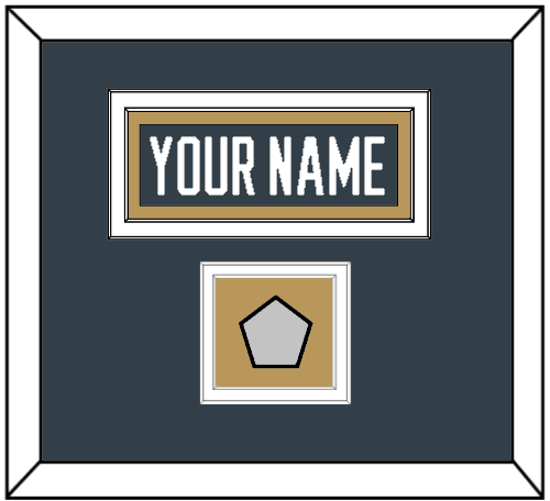 Vegas Nameplate & 2023 Stanley Cup Champions Patch - Home Steel Gray - Double Mat 2